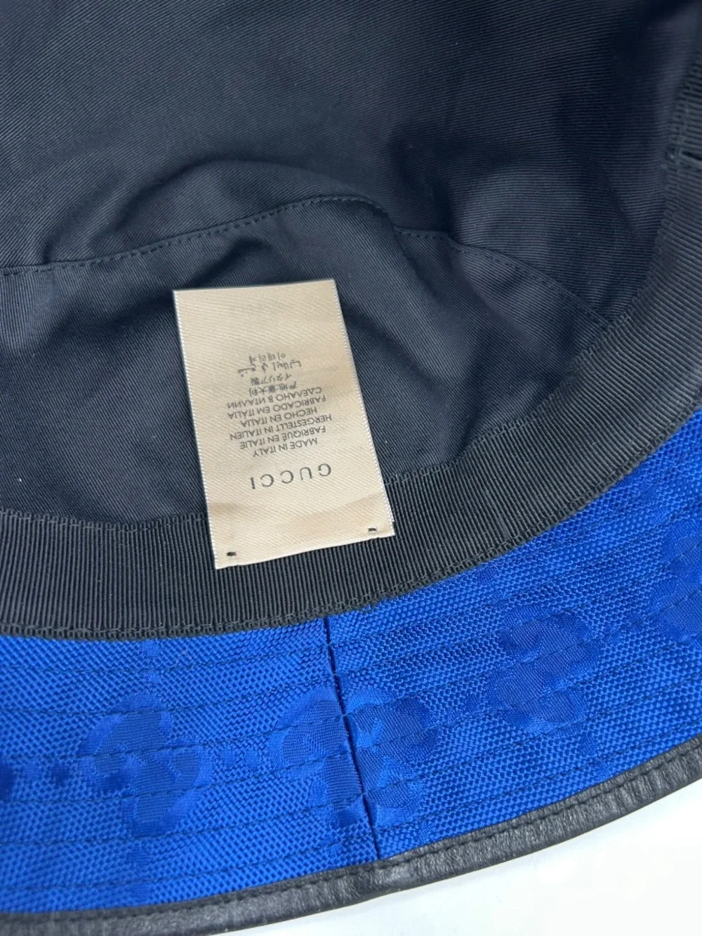 Gucci Blue Monogram Off The Grid Bucket Hat. Size Medium. Made in Italy.